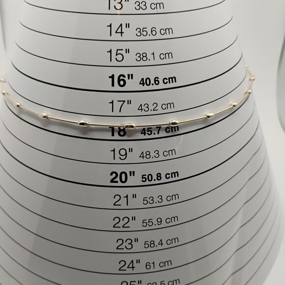 Rice Bead Sterling Silver Necklace with Lobster Claw Clasp 18-inches - Picture 3 of 5